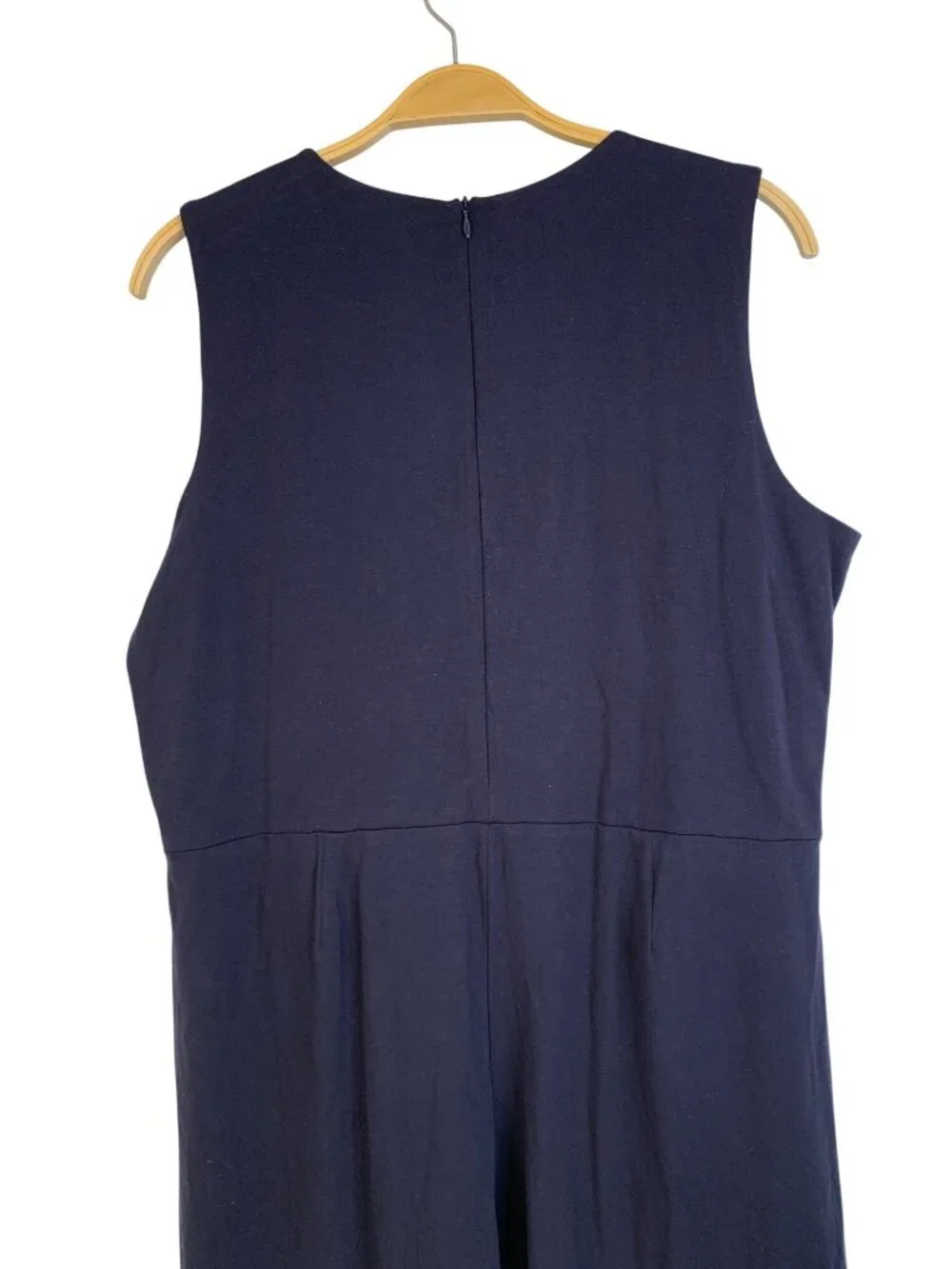 Eileen Fisher Cotton Stretch Jersey Wide Leg Jumpsuit Ink Navy Large NWT $298
